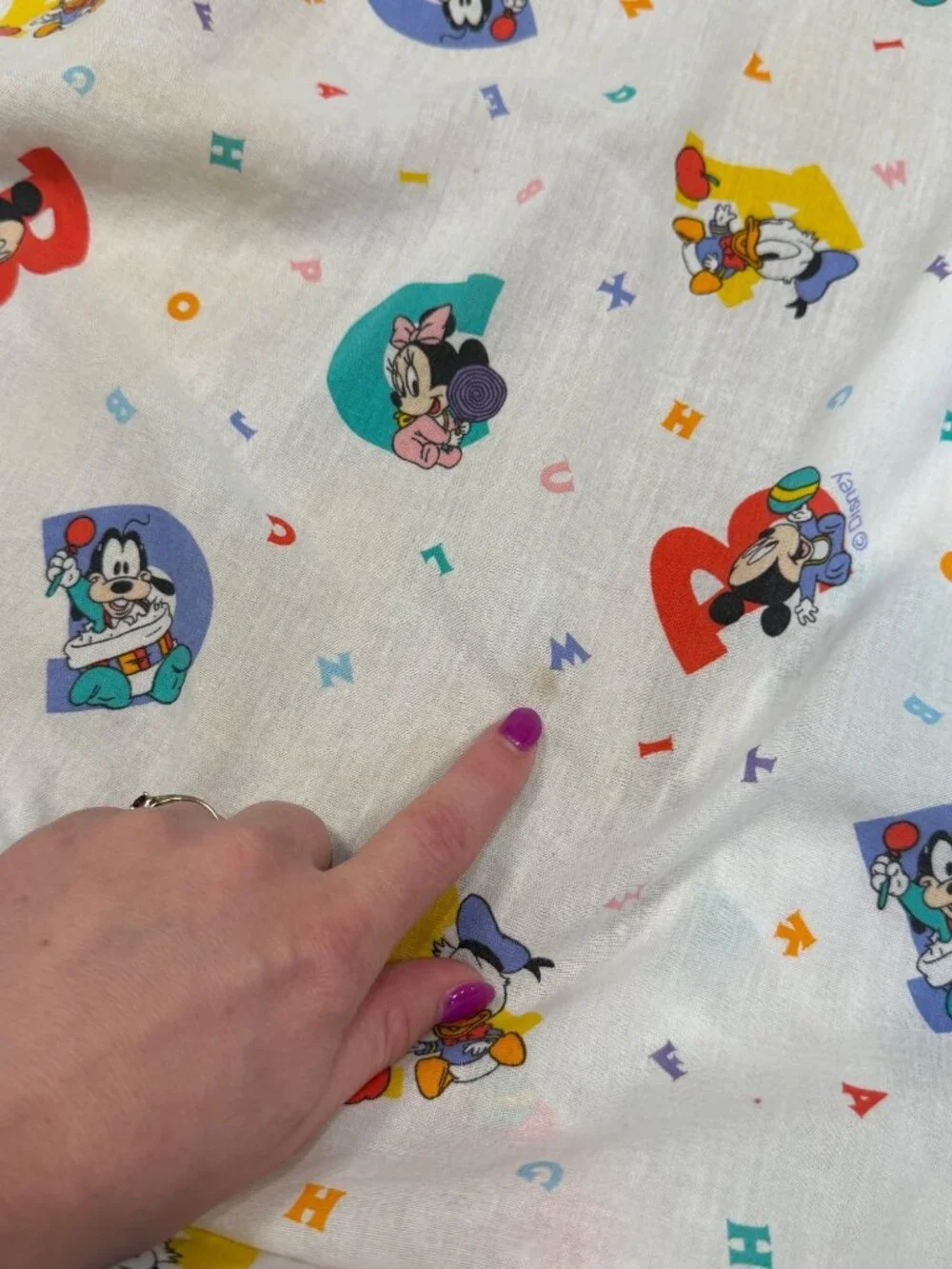 Vintage Disney Babies Dundee Crib Bedding Set Sheet Quilt Skirt Mickey Donald Mi